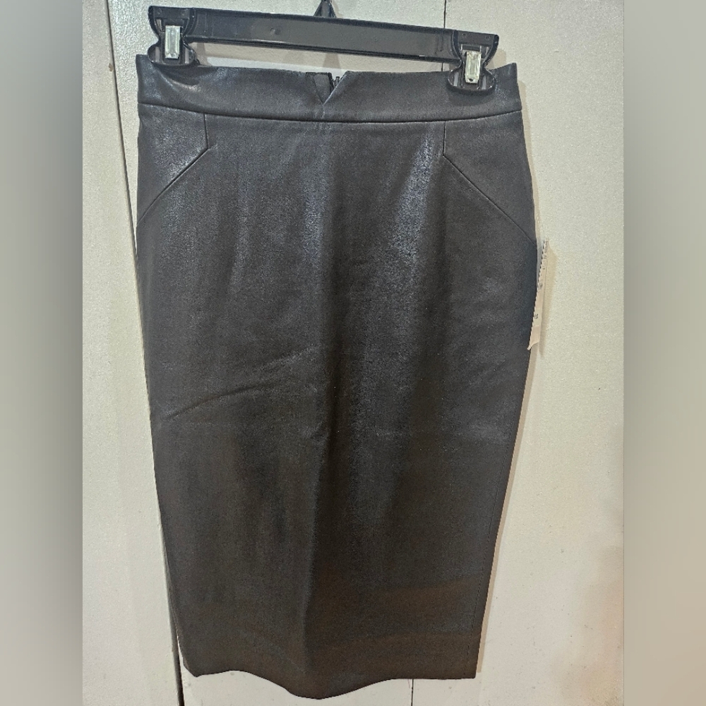 Zara Black Faux Leather Pencil Skirt